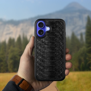 Шкіряна накладка Stenk ExBacker Python Scales для Apple iPhone 16 Чорний