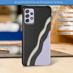 Шкіряна накладка Stenk Cover для Samsung Galaxy A72 Чорна