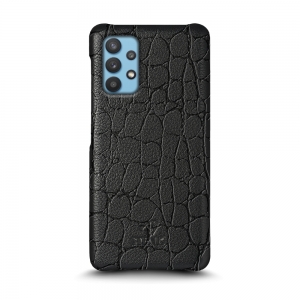 Кожаная накладка Stenk Reptile Cover для Samsung Galaxy A32 Чёрная