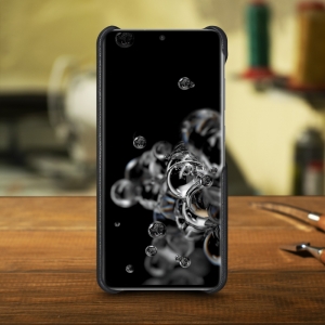 Шкіряна накладка Stenk WoodBacker для Samsung Galaxy S20 Ultra Чорна