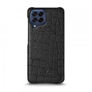 Кожаная накладка Stenk Reptile Cover для Samsung Galaxy M53 5G Чёрная