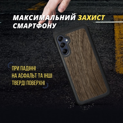 бампер на Samsung Galaxy M14 Черный Stenk Cover WoodBacker фото 3
