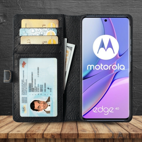 чохол-гаманець на Motorola Edge 40 Чорний Stenk Premium Wallet фото 2