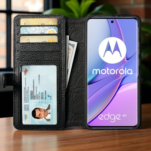 чохол-гаманець на Motorola Edge 40 Чорний Stenk Premium Wallet фото 2