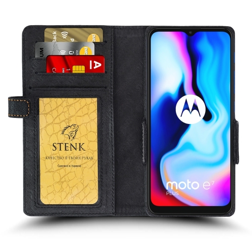 Чохол книжка Stenk Wallet для Motorola Moto E7 Plus Чорний