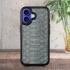 Кожаная накладка Stenk ExBacker Python Scales для Apple iPhone 16 Серый