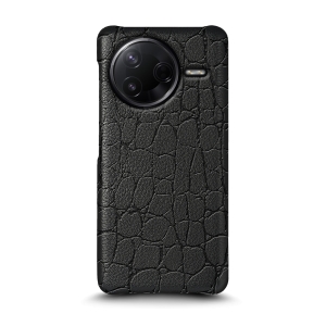 Кожаная накладка Stenk Reptile для Xiaomi Poco F7 Pro Чёрный