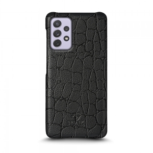 Кожаная накладка Stenk Reptile Cover для Samsung Galaxy A52 Чёрная