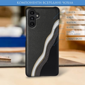 Шкіряна накладка Stenk Cover для Samsung Galaxy A13 Чорна