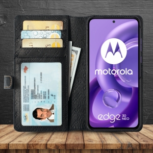 Чехол-портмоне Stenk Premium Wallet для Motorola Edge 30 Neo Чёрный