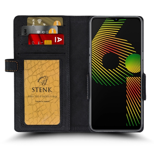 чохол-книжка на Realme 6i Чорний Stenk Wallet фото 2