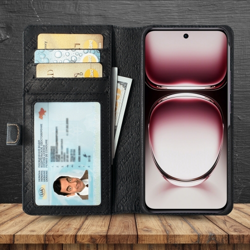 чехол-кошелек на OPPO Reno12 Pro Черный Stenk Premium Wallet фото 2