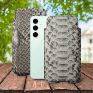 Футляр Stenk Sportage Python для Samsung Galaxy S24 FE Натуральный