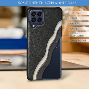 Кожаная накладка Stenk Cover для Samsung Galaxy M33 5G Чёрная