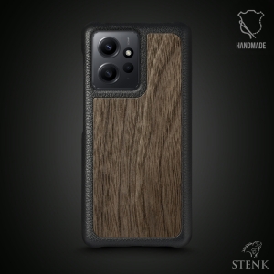 Шкіряна накладка Stenk WoodBacker для Xiaomi Redmi Note 12 4G Чорна