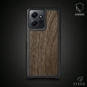 Кожаная накладка Stenk WoodBacker для Xiaomi Redmi Note 12 4G Чёрная