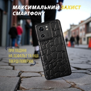 Шкіряна накладка Stenk Reptile Cover для Motorola Edge (2023) Чорний