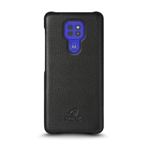 Кожаная накладка Stenk Cover для Motorola G9 Play Чёрная