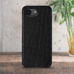 Кожаная накладка Stenk Reptile для Apple iPhone 16e Чёрный
