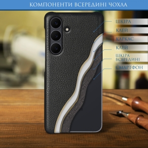 Шкіряна накладка Stenk Cover Samsung Galaxy S25 FE Чорна