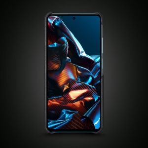 Кожаная накладка Stenk WoodBacker для Xiaomi Poco X5 Pro Чёрная