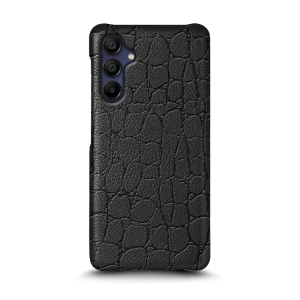 Кожаная накладка Stenk Reptile Cover для Samsung Galaxy A15 Чёрная