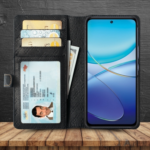 чехол-кошелек на Vivo V40 SE Черный Stenk Premium Wallet фото 2