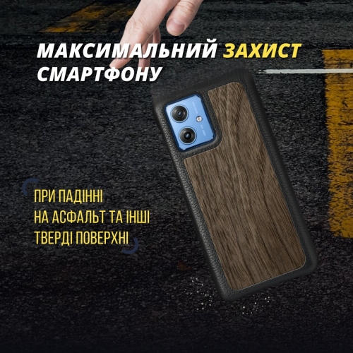 бампер на Motorola Moto G64 Черный Stenk WoodBacker фото 4