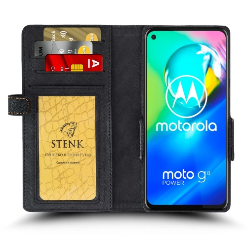 Чехол книжка Stenk Wallet для Motorola Moto G8 Power Чёрный