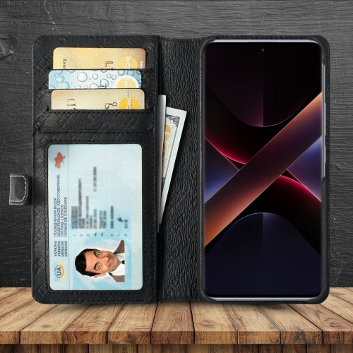 чехол-кошелек на Xiaomi Poco X7 Черный Stenk Premium Wallet фото 2
