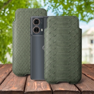 Футляр Stenk Sportage Python для Motorola Moto G85 Оливковый
