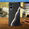 Кожаная накладка Stenk Cover для Samsung Galaxy S25 Edge Чёрная