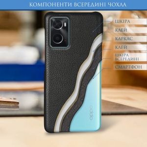 Шкіряна накладка Stenk Cover для OPPO A76 Чорна