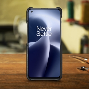 Кожаная накладка Stenk Cover для OnePlus Nord 2T Чёрная