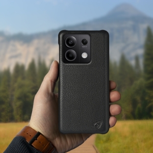 Шкіряна накладка Stenk Cover для Xiaomi Redmi Note 13 5G Чорна