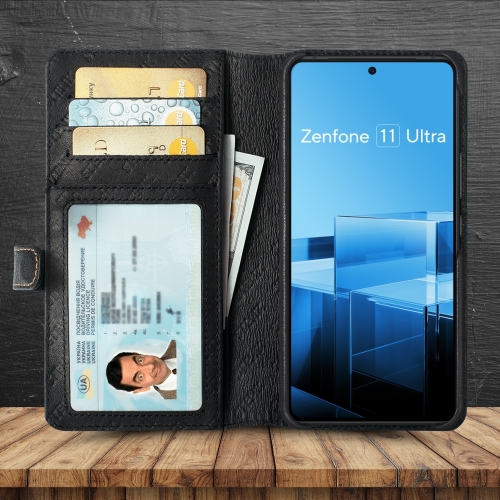 чохол-гаманець на ASUS ZenFone 11 Ultra Чорний Stenk Premium Wallet фото 2