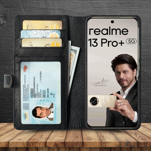 чохол-гаманець на Realme 13 Pro Plus Чорний Stenk Premium Wallet фото 2