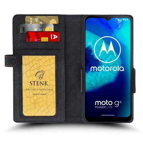 Чехол книжка Stenk Wallet для Motorola Moto G8 Power Lite Чёрный