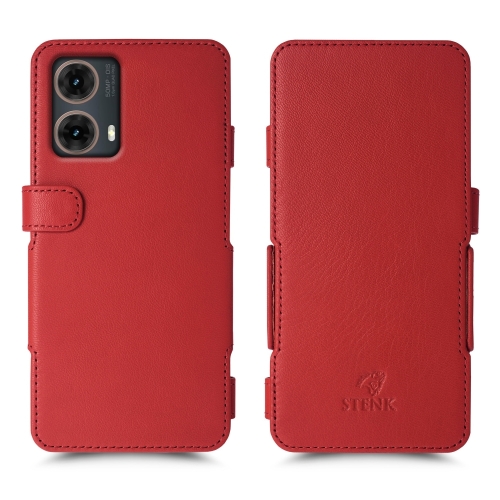 чехол-книжка на Motorola Moto G85 Красный  Prime фото 1