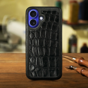 Кожаная накладка Stenk ExBacker для Apple iPhone 16 Кайман