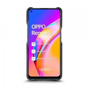 Шкіряна накладка Stenk Cover для OPPO Reno5 Lite Чорна