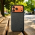 Кожаная накладка Stenk Cover для Apple iPhone 17 Pro Max Чёрная