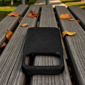 Шкіряна накладка Stenk Cover для Apple iPhone 17 Pro Max Чорна