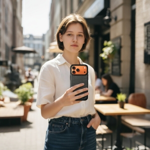 Шкіряна накладка Stenk Cover для Apple iPhone 17 Pro Max Чорна