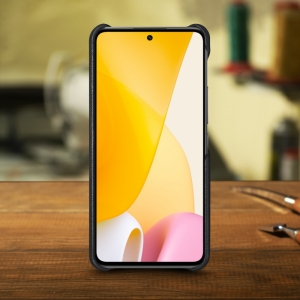 Кожаная накладка Stenk Cover для Xiaomi 12 Lite Чёрная
