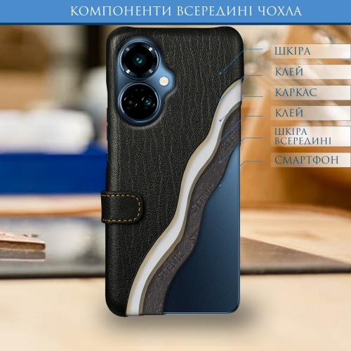 чехол-книжка на TECNO Camon 19 Pro Черный Stenk Premium фото 5
