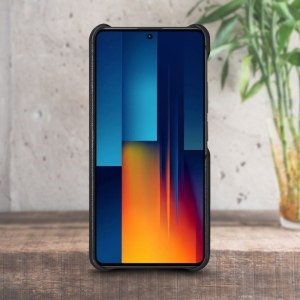 Шкіряна накладка Stenk Cover для Xiaomi Poco M6 Pro 4G Чорна