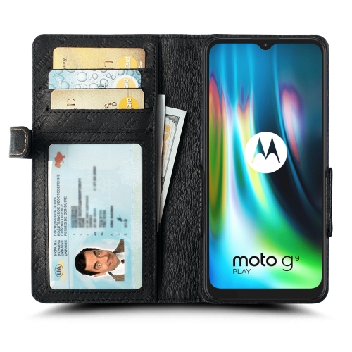 чехол-книжка на Motorola Moto G9 Play Черный Stenk Wallet фото 2