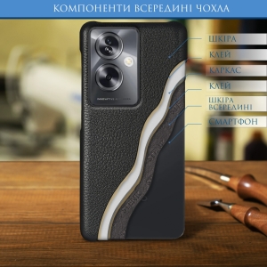 Кожаная накладка Stenk Cover для OPPO A79 Чёрная
