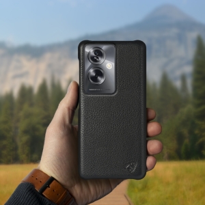 Кожаная накладка Stenk Cover для OPPO A79 Чёрная